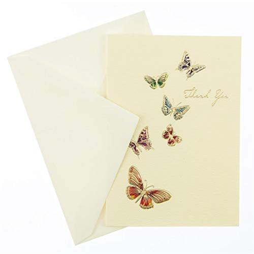 Image of Graphique Butterflies La Petite Presse Boxed Thank You Notes - 10 Cards with Matching Envelopes and Storage Box, 3.25 inch x 4.75 inch