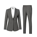 Women's Suiting 2 Piece Lady Formal Solid Jacket Outfit Business Office One Button Blazer Pant Slim Fit Suit Set for Work - Image 4