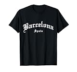 Barcelona España Español Vintage Old School English Font Camiseta