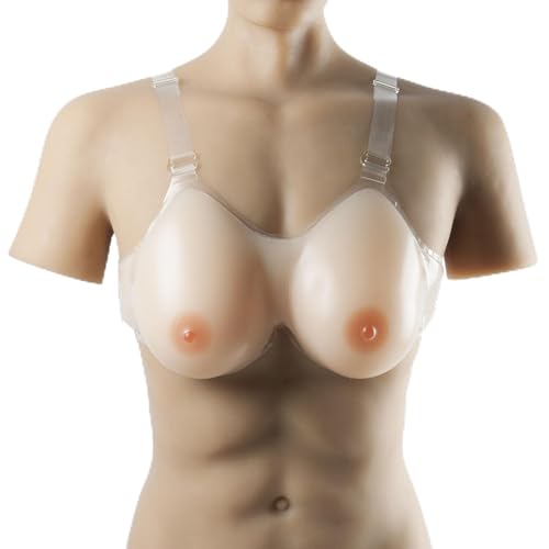 Prótesis de silicona para travestis: pechos falsos con forma de gota de agua, realce de pecho natural para personas transgénero, tono de piel natural (L).