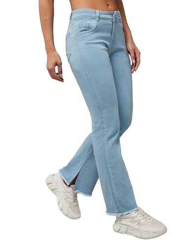 Image of Dolce Crudo Boot Cut High Rise Cropped Jeans for Women