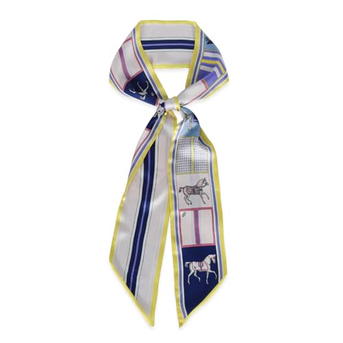 EXTREE Satin Scarf Mulberry Silk Printed Head Wrap Hair Band 7"" x 59"" A020