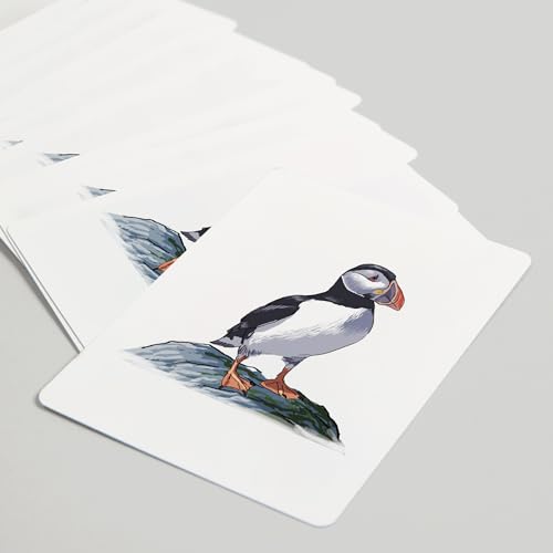 Lantern Press Puffin, Icon, 52 naipes tamaño póker miniatura 5