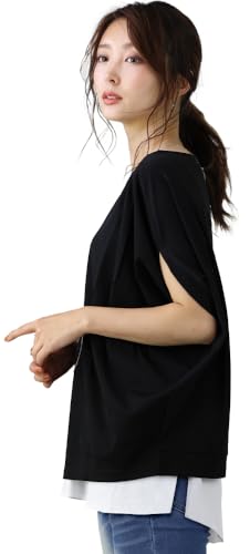 [SWANUNION] つけ裾 レイヤード レディース 履くだけ 重ね着 付け裾 無地 フェイクレイヤード 腰巻 ロング 大きいサイズ L ホワイト すそ角 f660-l-va2