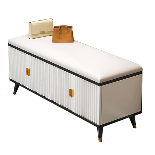 Armoire de couloir élégante et banc de rangement en finitions soignées
