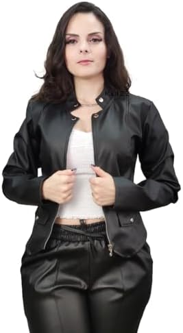 Jaqueta Feminina de Couro Tiffany Slim Casaco Jaquetinha