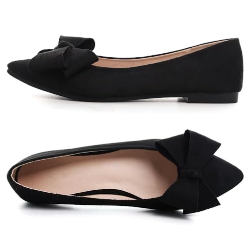Image of Stunner Womens Flats Fashion Pointed Toe Bowknot Ballet Flats Cute Slip On Dress Flats Comfortable Party Wedding Flats2