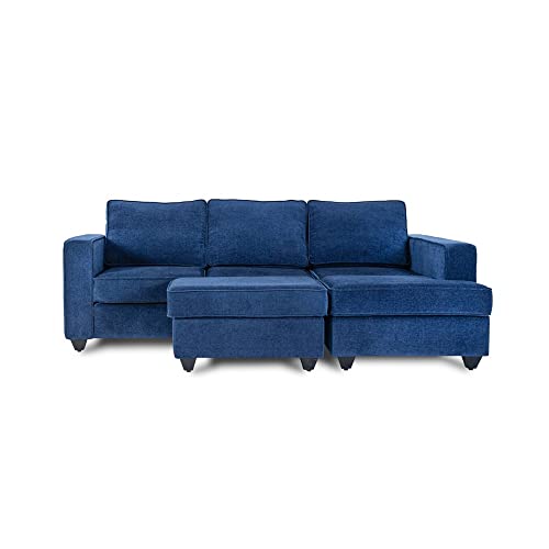 Image of Wakefit Sofa Set | 3 Year Warranty | Sofa 2 Seater, 2 Seater Sofa for Living Room, Wooden Sofa Set, Couch Sofa for Living Room, Sofa for Living Room - Napper(Malphino : Cobalt Blue)