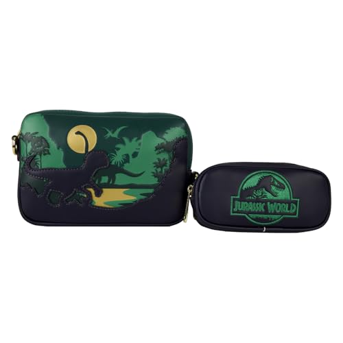 Sac à bandoulière Jurassic Park Loungefly vert léger et pratique pour le quotidien