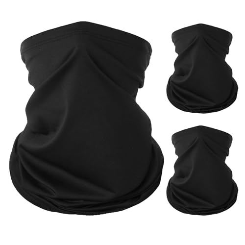 LxsNyvantic Multifunktionstuch 3er Pac –Schlauchschal Schwarz Halstuch Herren Damen Gesichtsmaske Atmungsaktiv 42x24cm, Schnell Trocknend UV Schutz Maske für Motorrad...