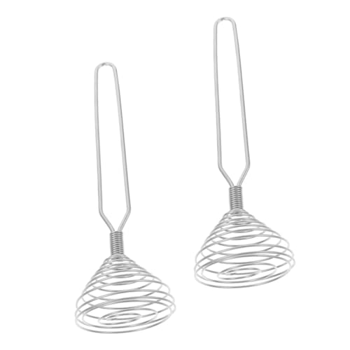 CLISPEED 2個 ステンレス製スプリングコイル手動エッグビーター 軽量で耐久性あり ミルククリームや卵の均一攪拌に キッチン用多 再利用可能