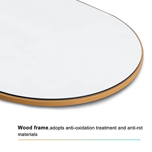 Image of PexFix Arched Full Length Mirror,Floor Body Mirror with Stand,Full Length Wall Mirror with Wood Frame,Dressing Mirror for Bedroom,Gold,64''x21'' (USAM019)