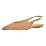 Guess Women's Dorazio Flat, Medium Natural Suede 101, 8.5