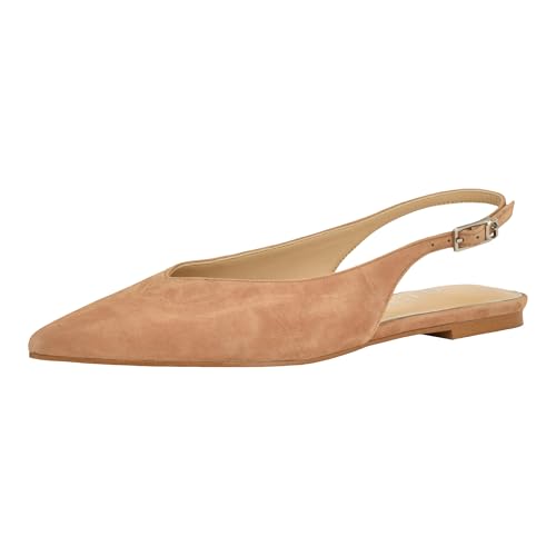 Guess Women's Dorazio Flat, Medium Natural Suede 101, 8.5