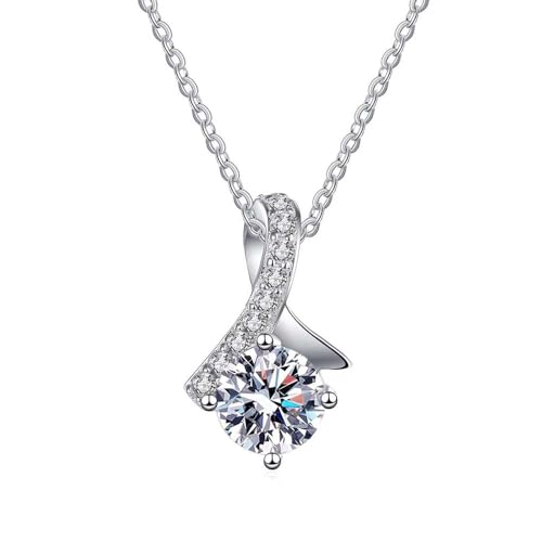 Collier en moissanite et argent sterling aux finitions de luxe