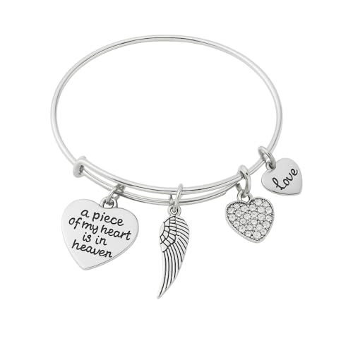 Infinity Collection Memorial Gifts for Loss of Mom Dad In Memory of Jewelry Sympathy Bracelet Bereavement A Piece of My Heart is in Heaven Engraved Grief Gifts for Women