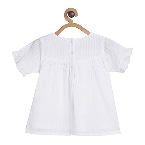 Image of miniklub Girls White Striped A-Line Top