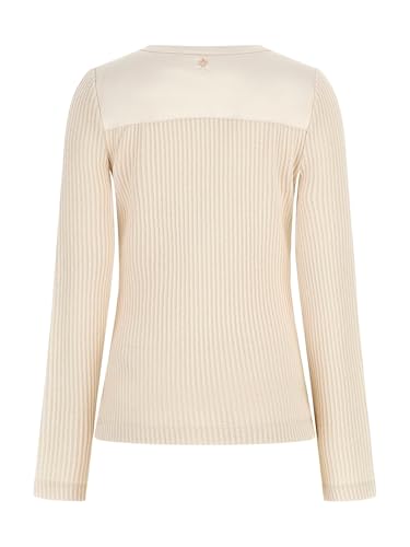 Guess Womens Eco Long Sleeve Matilde Henley Top, Peach Peony, Extra Large by GUESS - Image 4