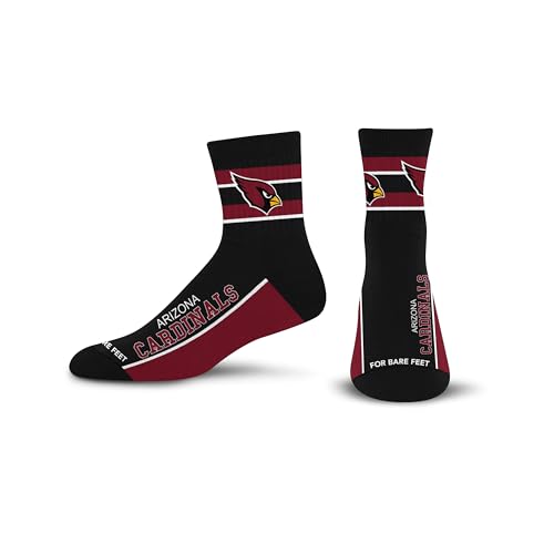 For Bare Feet NFL ARIZONA CARDINALS Lil' Deuce Quarter Sock Team Color Large