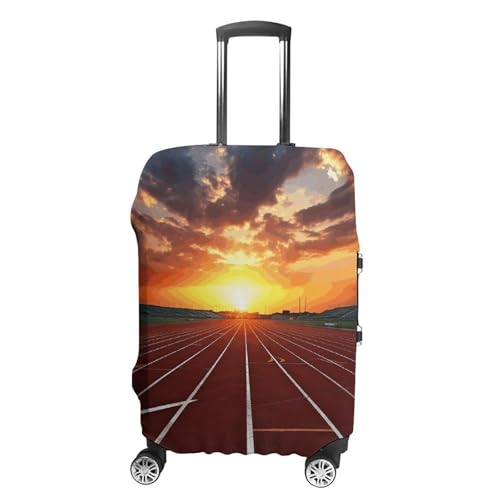 Travel Luggage Cover Elastic Suitcase Protector Anti-Scratch Washable Dusk Running Track Luggage Sleeve Tsa Approved Carry on Covers Baggage Cover Fits 18-32 Inch Luggages