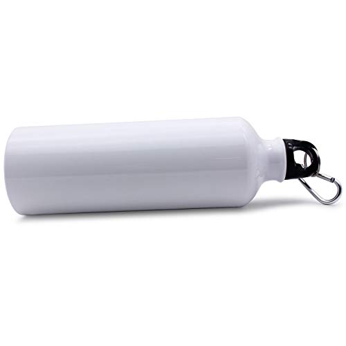 H-E 10pcs 600ml Sublimation White Blank Aluminum Sports Bottle Heat Press Travel Sports Water Bottles for Sublimation Printing