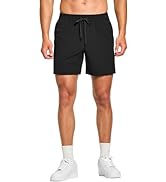 DEMOZU Men's 5 Inch Linerless Workout Running Shorts Quick Dry Athletic Tennis Gym Casual Shorts ...