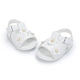 ISINSER Baby Girls Sandals Rubber Sole Princess Dress Flats Infant Premium PU Leather Summer Outdoor