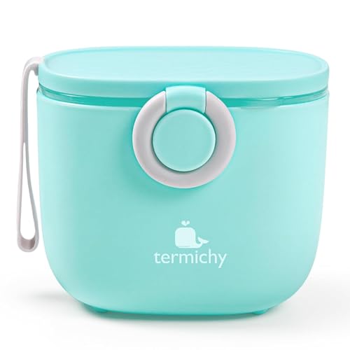 Image of Termichy Baby Formula Dispenser, Portable Milk Powder Dispenser Container with Carry Handle and Scoop for Travel Outdoor Activities with Baby Infant, 8.8OZ, 0.55LB, 250g (Blue)