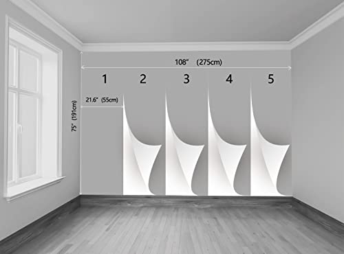 Reyhui Animals Forests Birds Nature Landscapes Wall Mural, Hazy Mountains Wallpaper for Interior Background Wall Decoration（Not Peel and Stick）