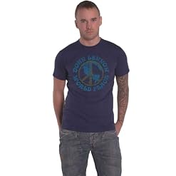 Rockoff Trade John Lennon T Shirt World Peace Vintage Logo Nouveau Officiel Homme Navy Bleu Size XL - Les Beatles, Paul McCartney, John Lennon, RIngo Starr, George Harrison