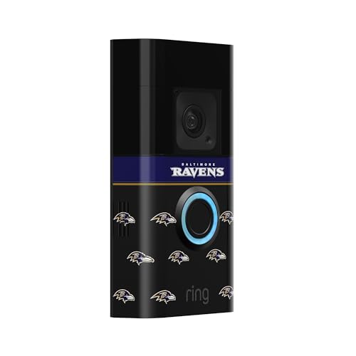 Image of All-New Limited Edition, Official NFL Faceplate for Ring Doorbells - Video Doorbell 3, Video Doorbell 3 Plus, Video Doorbell 4, Battery Doorbell Plus, and Battery Doorbell Pro | Baltimore Ravens