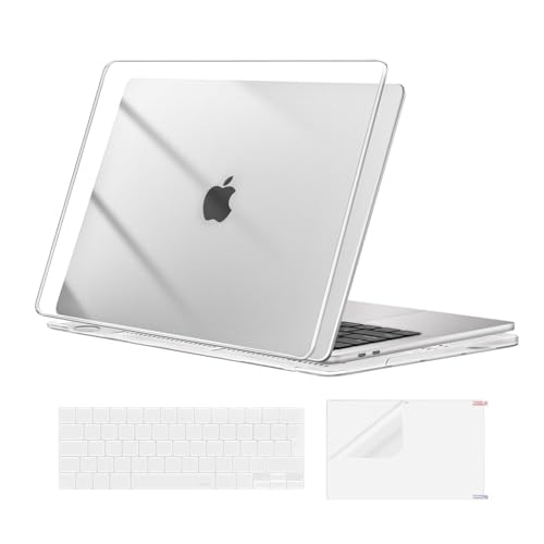 MOSISO Cover Compatibile con MacBook Pro 13 Pollici Custodia M2 M1 2025 2024 2023 2022-2016 A2338 A2289 A2251 A2159 A1989 A1706 A1708,Case Rigida&Copritastiera&Proteggi Schermo, Cristallo