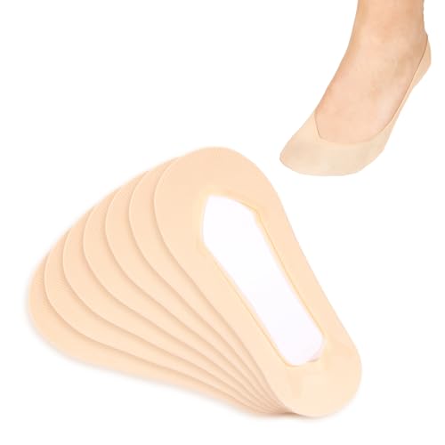 6 Pairs No Show Socks, Womens Ultra Low Cut Liners Non Slip Sock Polyester Soft Breathable Sock Invisible Hide Sneakers Socks for Flats