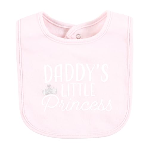 Hudson Baby Infant Girl Cotton Bib and Sock Set, Daddys Princess Crown, One Size4