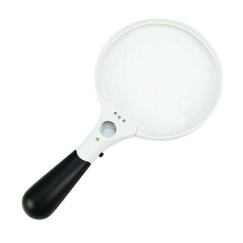 MQPALZKD LED Handheld Magnifying Glass with Light 2X 4X 25X Lens Size Illuminated Reading Magnifier