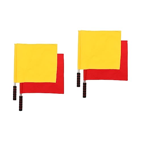 Operitacx 4 Piezas Bandera Mano Árbitro Banderas Pista Y Campo Entrenamiento Bandera Árbitro Advertencia Bandera Fútbol Árbitro Banderas Fútbol Juez Banderas Señal De Seguridad Banderas