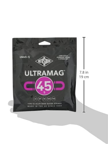 Rotosound Cordes pour basse électrique ULTRAMAG 52 ALLOY ROUNDWOUND 5-str. UM45-Standard 45-130 - Les Beatles, Paul McCartney, John Lennon, RIngo Starr, George Harrison Rotosound Cordes pour basse électrique ULTRAMAG 52 ALLOY ROUNDWOUND 5-str. UM45-Standard 45-130 – Image 4