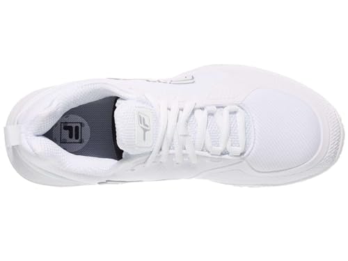 Fila Women's Volley Burst Shoes, White/White/Metallic Silver - 7.54