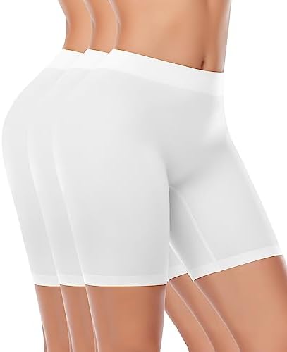 Slip Shorts for Under Dresses Women Smooth Anti Chafing Shorts Seamless Boyshorts Panties Bike Shorts for Yoga Workout