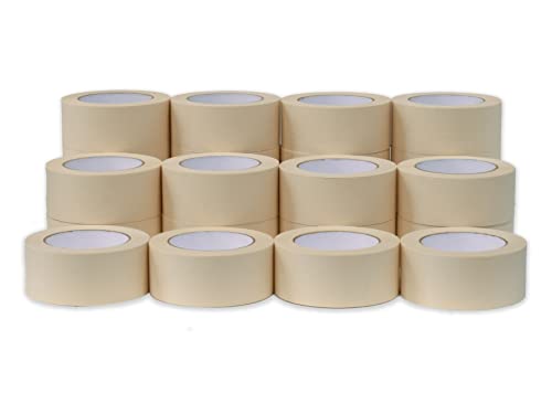 JAK Industrial Case of 24-2 Inch Masking Tape for General Purpose/Painting - 60 Yards per roll