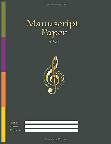manuscript paper loose leaf: music manuscript paper loose leaf, 140 pages 8.5 x 11 inches