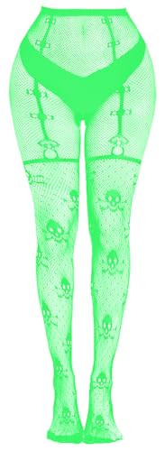 Image of Glow in the Dark Fishnet Stockings, High Waist Sexy Tights Party Stockings for Womens Girls