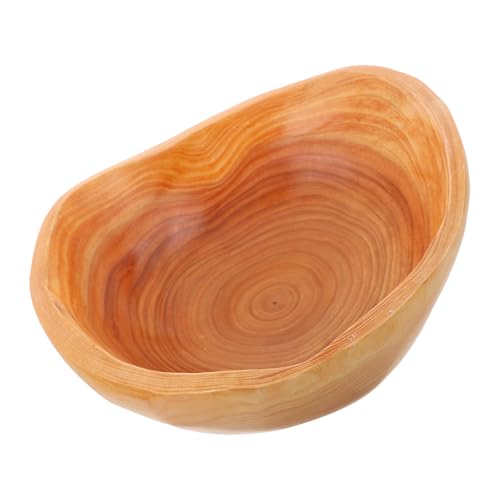 COHEALI Cuenco de Madera Maciza Irregular 19x6,5 Cm para Servir Frutas, Platos de Aperitivos y Ensaladas, Bandeja Decorativa Rústica para Cocina y Comedor