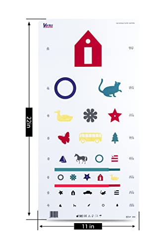 Image of Snellen Traditional & Kindergarten Color Distance Vision Eye Chart 20 Ft