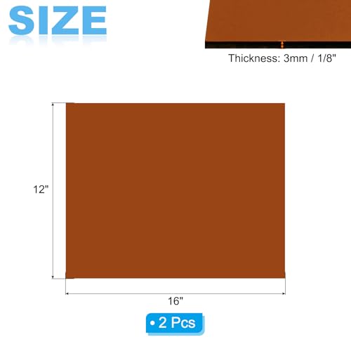 Image of PATIKIL 1 /8 Inch Thick Acrylic Sheets, 2Pack 16x12 Inch Plastic Sheet Colorful Board Panel for Sign, DIY, Painting, Art Craft, Brown