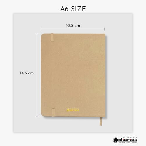 Image of Jhingalala Diaries - Hardbound Leather Cover Pocket Size Corporate Executive Diary Notebook I Pocket Diary For Men and Women I A6 Size I 80gsm Paper I 192 Ruled Pages (Golden)