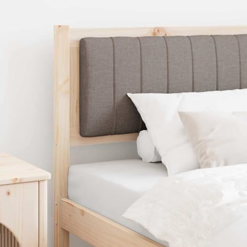 Ordellia Cabecero tapizado marrón 90 cm para cama individual, marco de pino macizo, diseño de tela resistente, ambiente moderno para dormitorio, fácil montaje