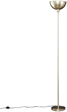 MiniSun Modern Matt Black Uplighter Floor Lamp with a Bowl Shaped Shade