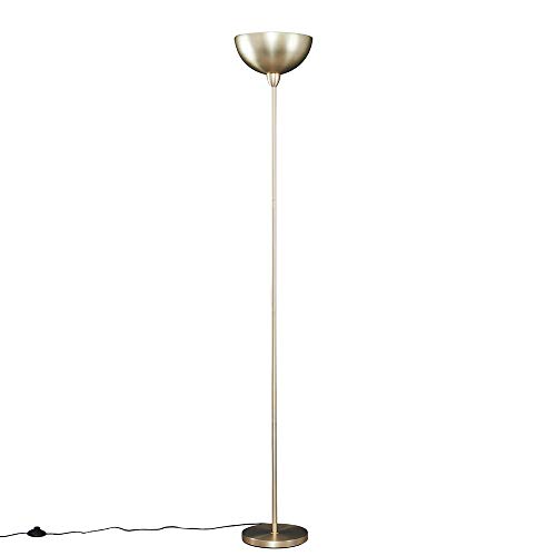 MiniSun | Modern Matt Gold Uplighter Floor Lamp with a Bowl Shaped Shade | Floor Lamps & Torchieres, Home Décor & Improvement Essential | Includes 6W LED Bulb [3000K Warm White]