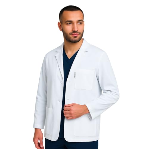 Image of uniformer Full Sleeves Lab Coat for Men | Professional Lab Coat | Durable & Comfortable | Lightweight & Breathable Fabric | Anti-Wrinkle |Ideal for Medical, Science & Laboratory Use
